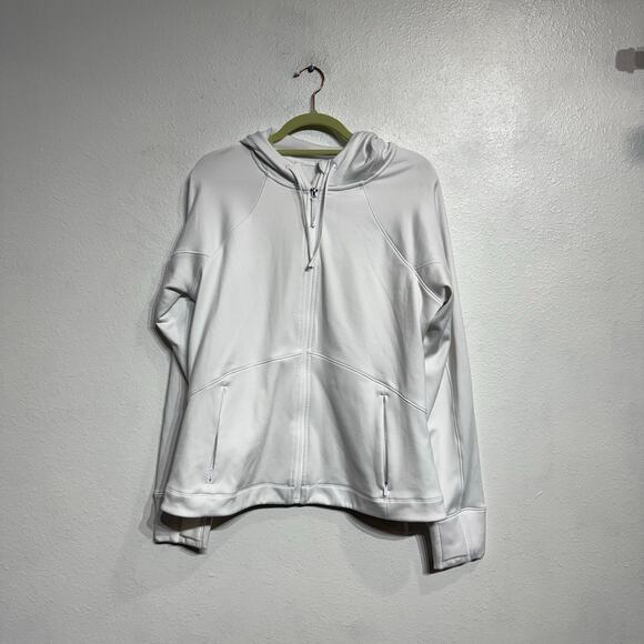 Athleta Bright White Unstoppable Full Zip Jacket Sz L - Picture 2 of 13
